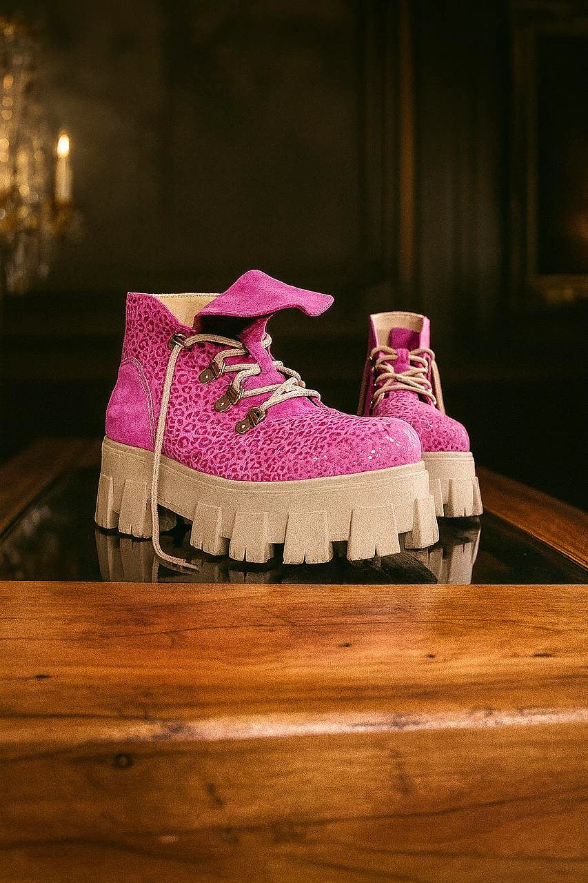 Botin de cuero Magenta