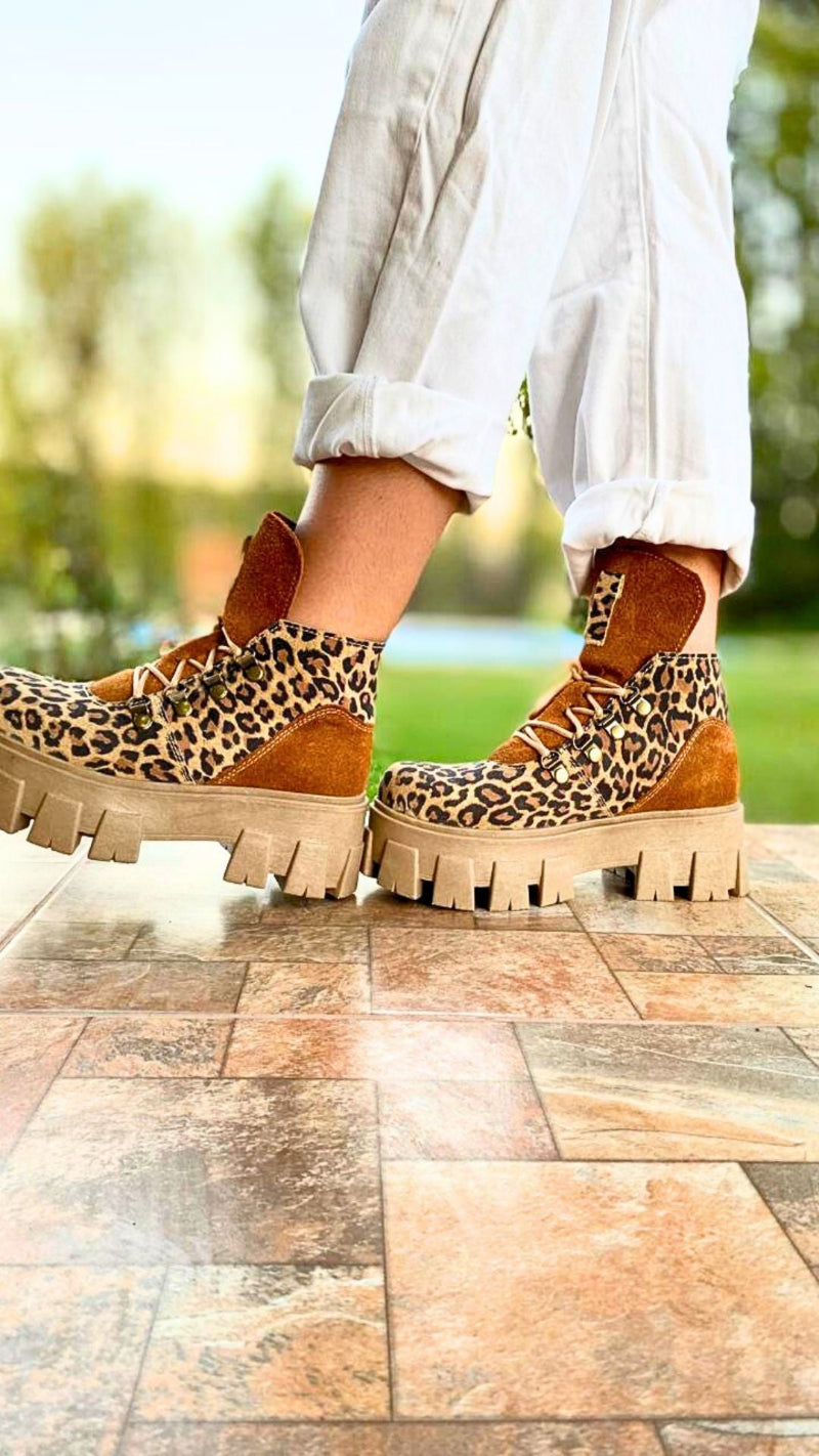 Botín de cuero Print