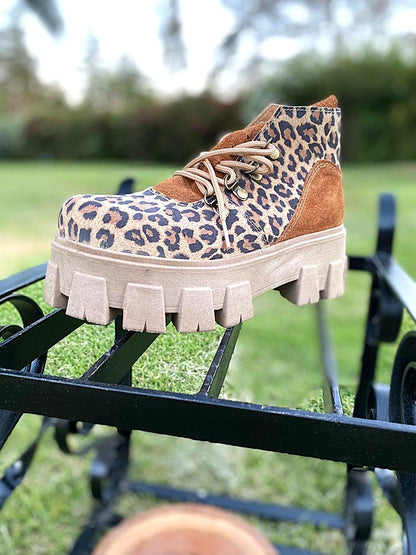 Botín de cuero Print