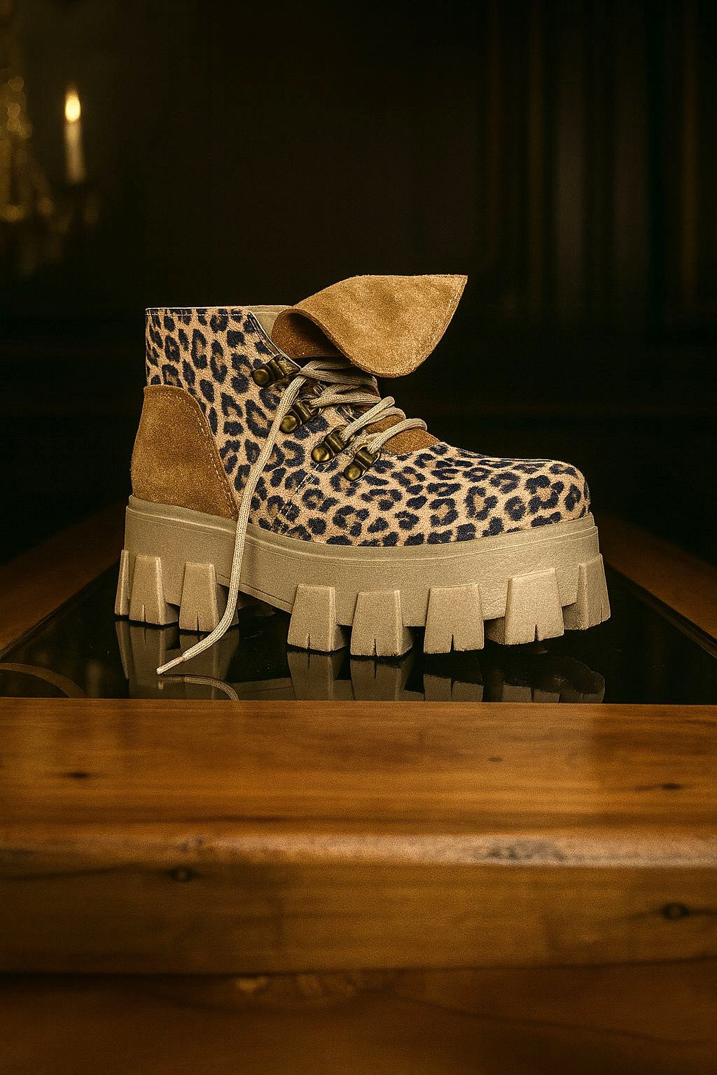 Botín de cuero Print